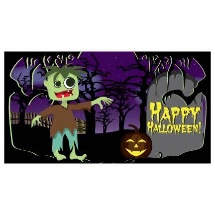 Zombie Waterproof Vinyl Halloween Banner - Image 2