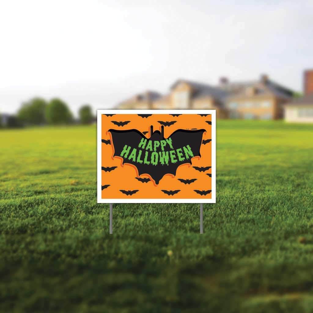 Happy Halloween Gift Pack - Yard Sign, Decal & Can Cooler - Image 2