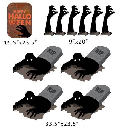 Happy Halloween Zombie Pathway Markers Yard Card 11 piece set - Image 2