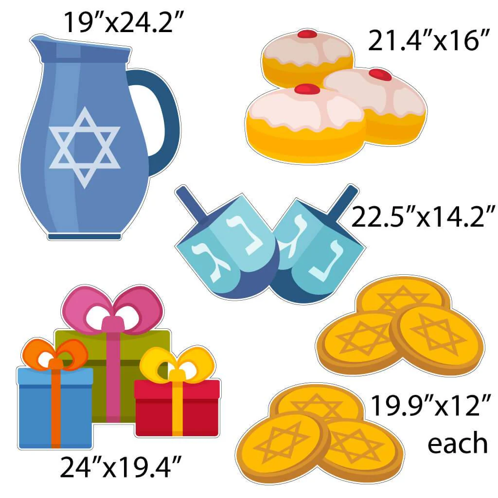 Happy Hanukkah Yard Card Greeting & Flair - 10 pc Set - Image 3