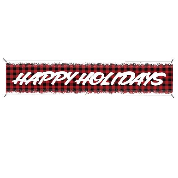 Happy Holidays Buffalo Plaid Banner - Image 3