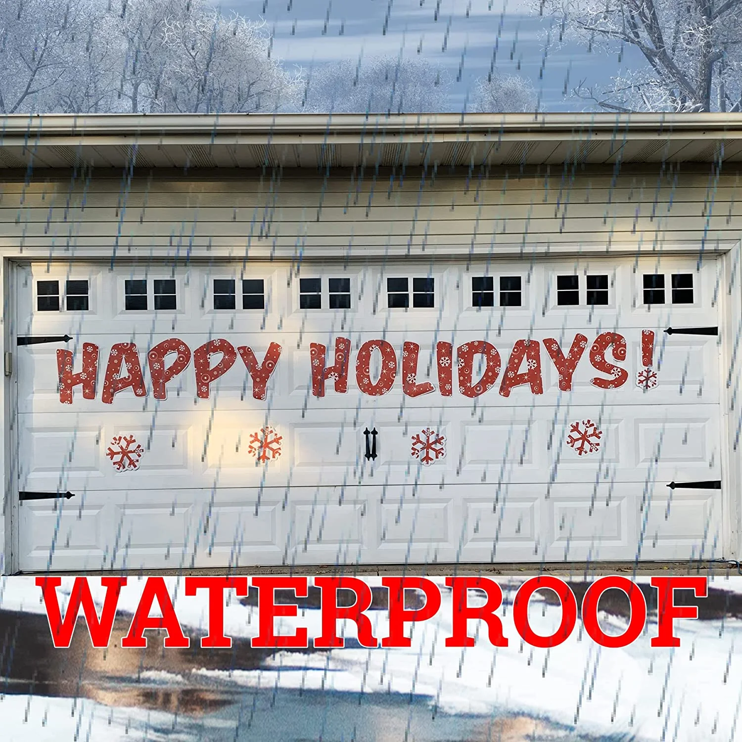Happy Holidays Garage Door Magnet Decorations - Image 3