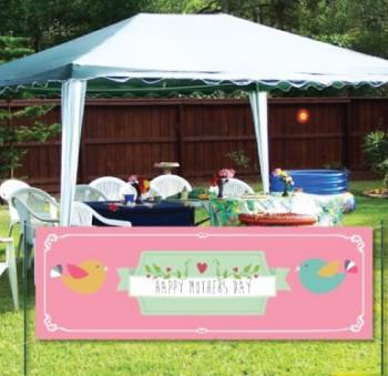 Happy Mother's Day 2'x6' Pink Vinyl Banner