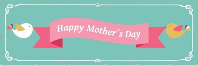 Happy Mother's Day 2'x6' Teal Vinyl Banner - Image 2