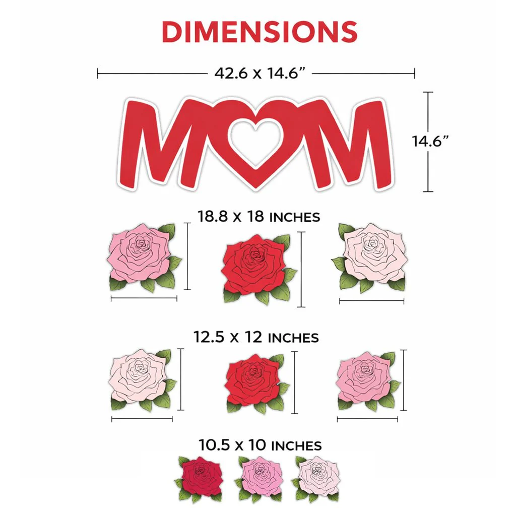 Happy Mother's Day Yard Card - Mom, Roses decoration - Image 3