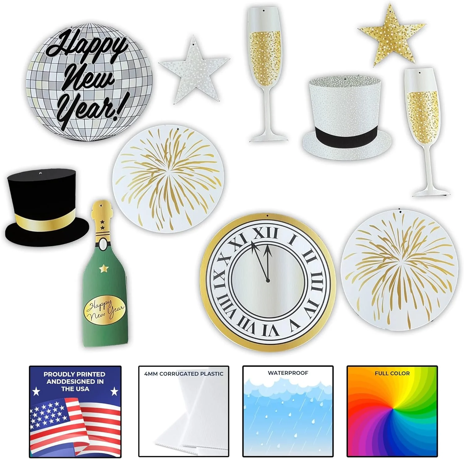 Happy New Year Festival Hanging Decorations, Jumbo 11 pcs - Image 5