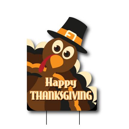 16.3"x21.8" Happy Thanksgiving Turkey Yard Sign - Image 2