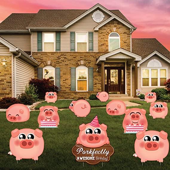 Have A Porkfectly Awesome Birthday Yard Decoration