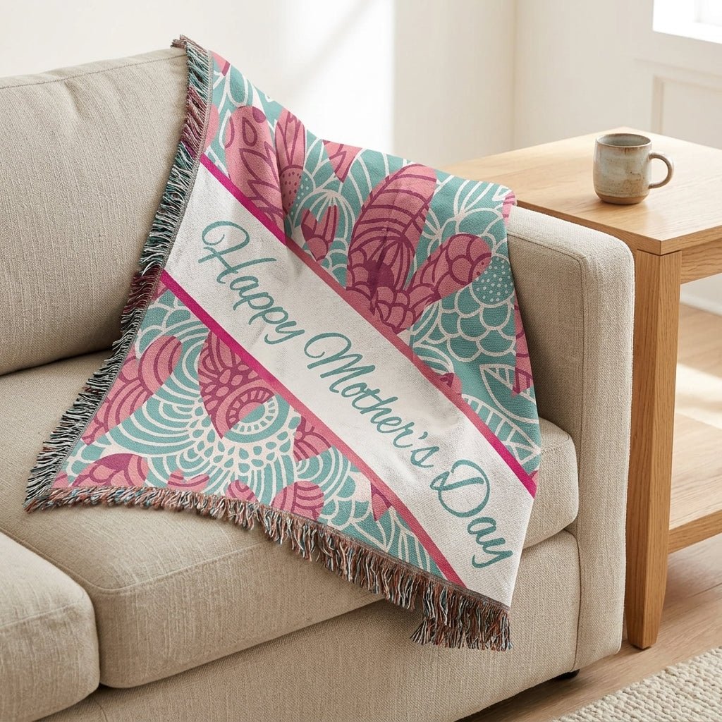Hearts Mother's Day Woven Throw Blanket - Image 3