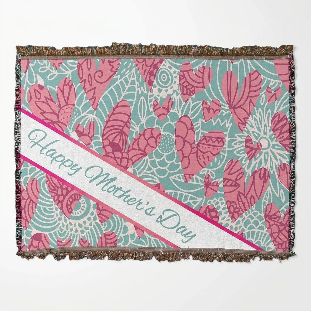 Hearts Mother's Day Woven Throw Blanket - Image 5