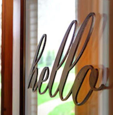 Hand Painted 'hello' Word Wall Decor - Image 3