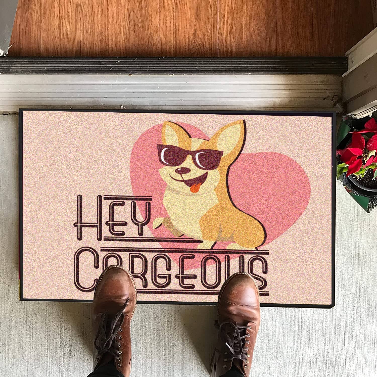 Hey Corgeous Valentine Doormat - Image 2