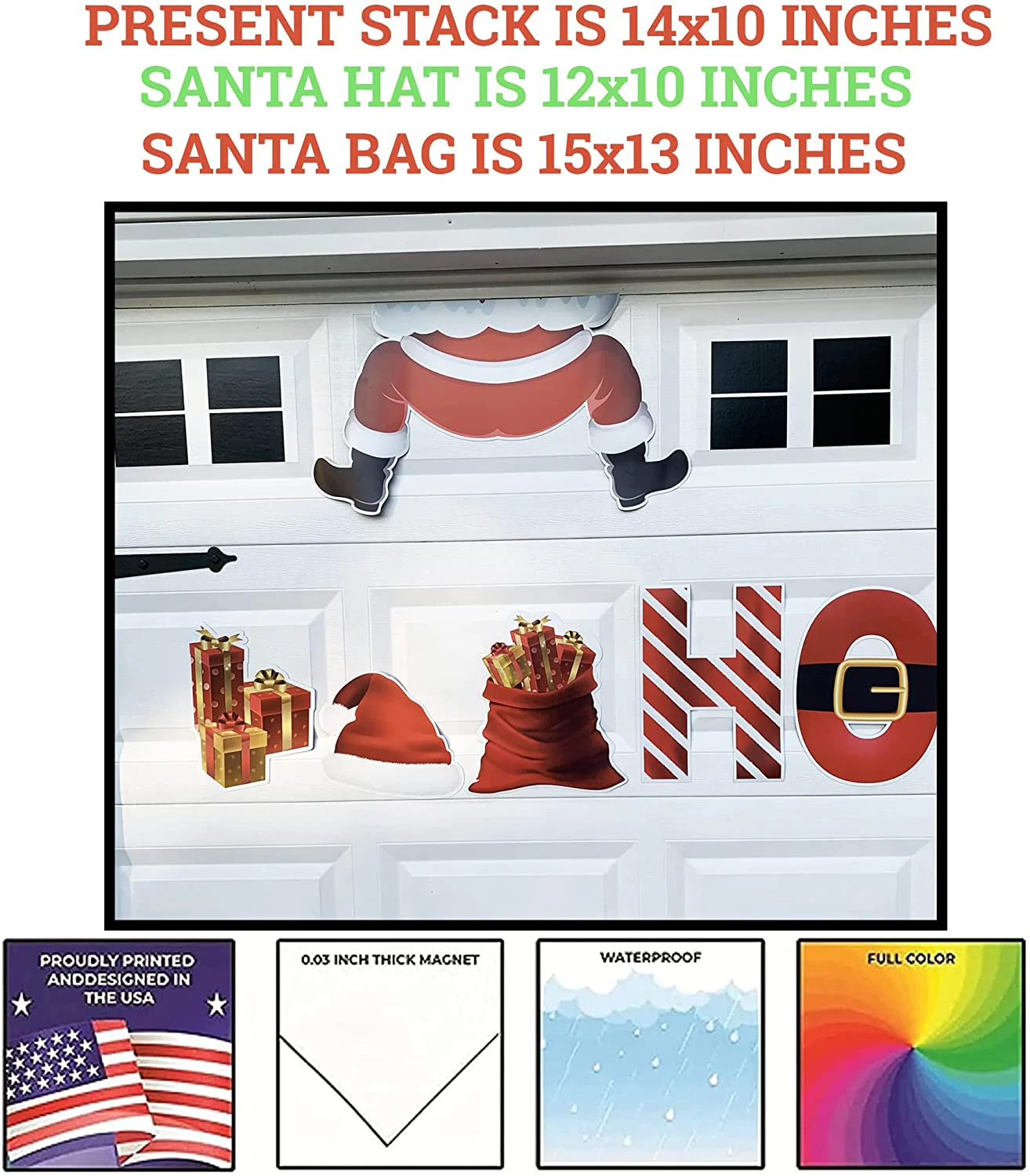 Ho Ho Ho Christmas Garage Door Magnet Decorations - Image 2