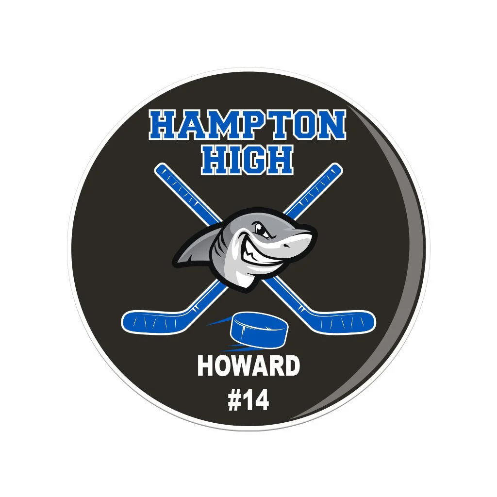 Hockey Puck Locker Magnets Player Name, Number, School and Mascot - Image 2