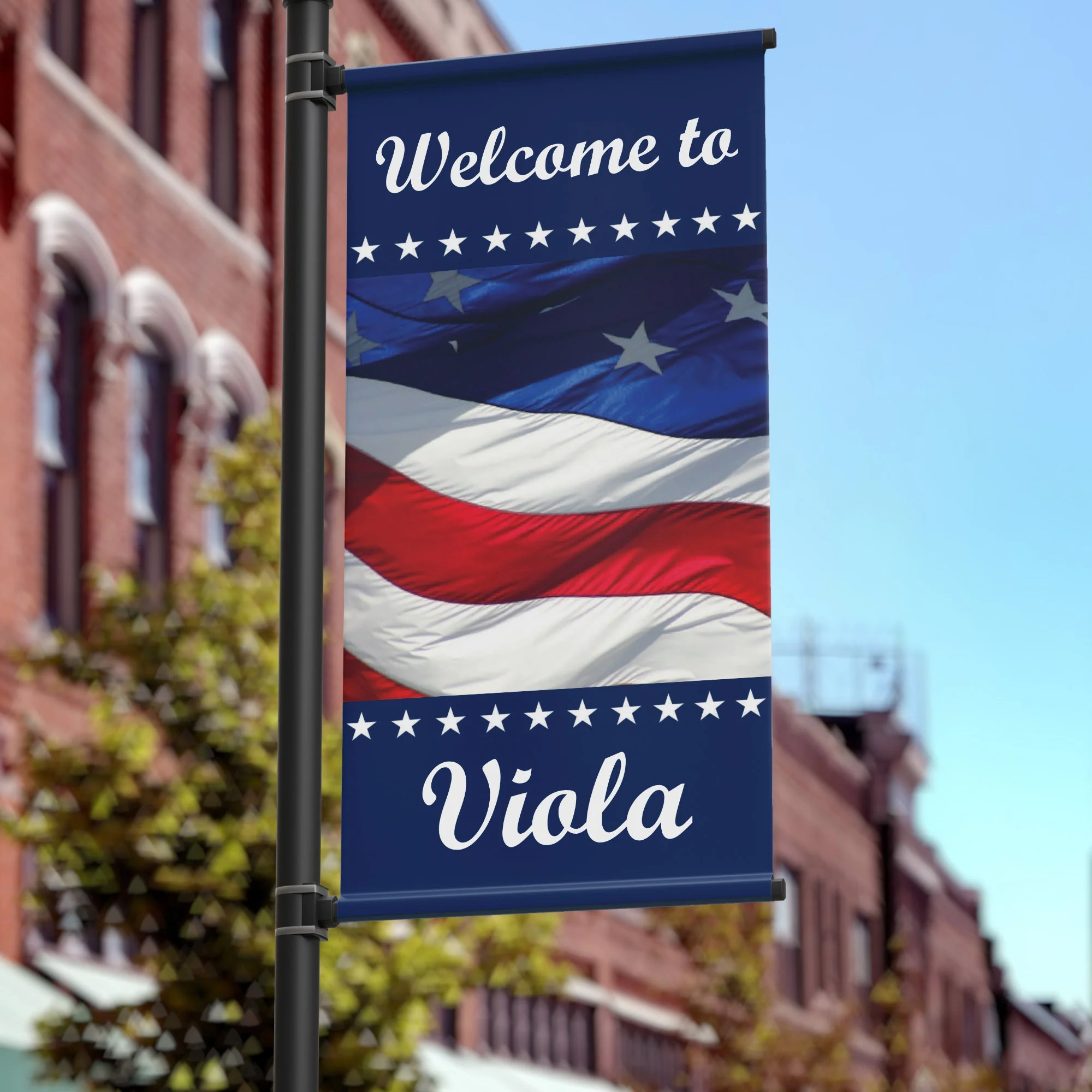 Custom Patriotic 24"x48" Pole Banner