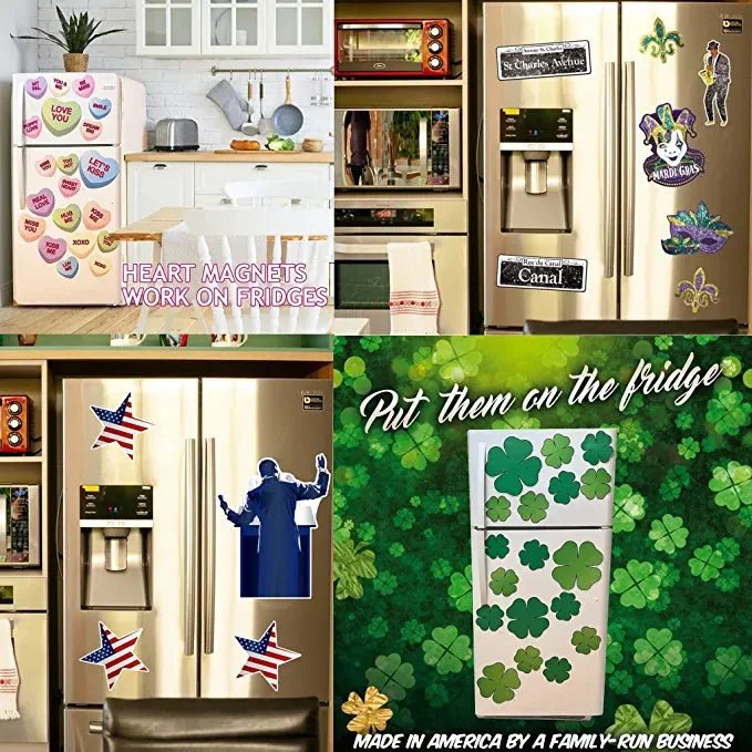 Holiday Garage Magnet Bundle, 4-in-1: Martin Luther King Day, Valentine's Day, Mardi Gras and St. Patrick's Day - Image 3