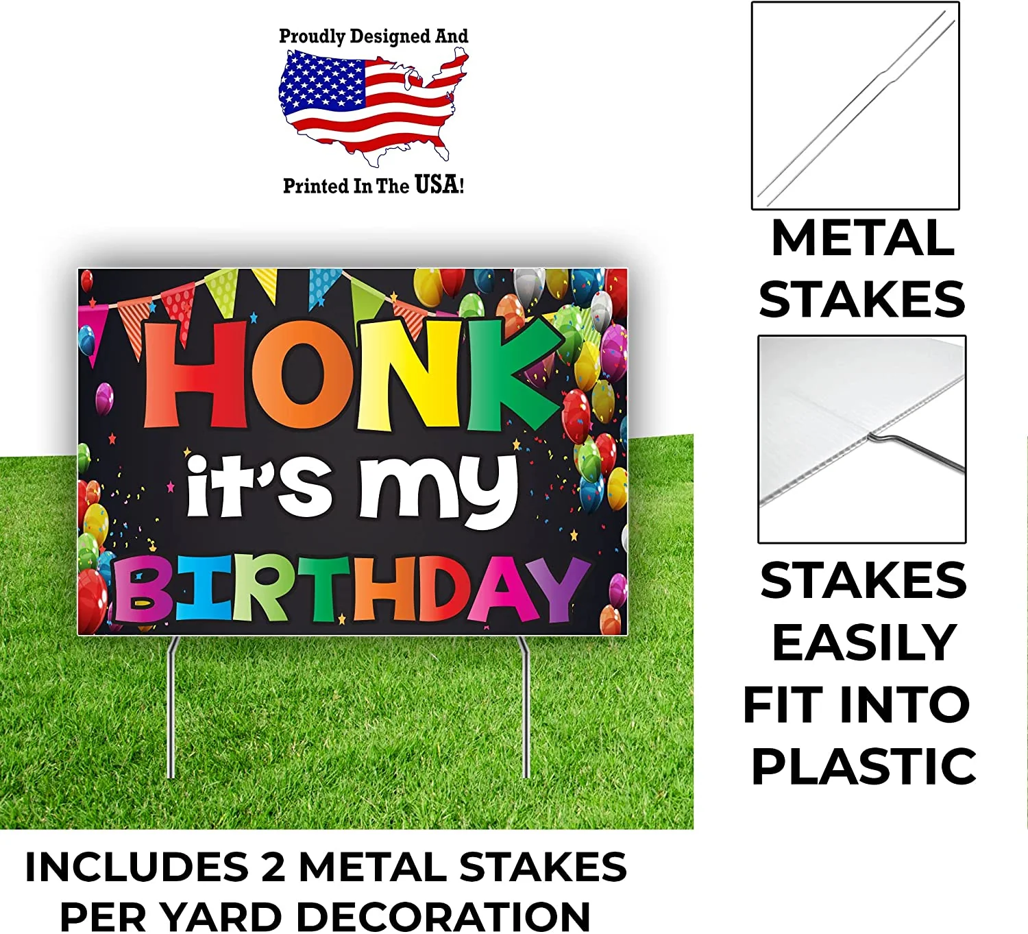 Honk It's My Birthday Yard Sign Set of 4 - Image 5