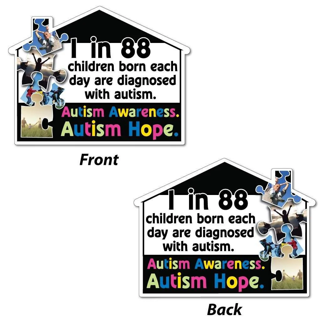 House Shaped Autism Awareness Yard Sign - Image 3