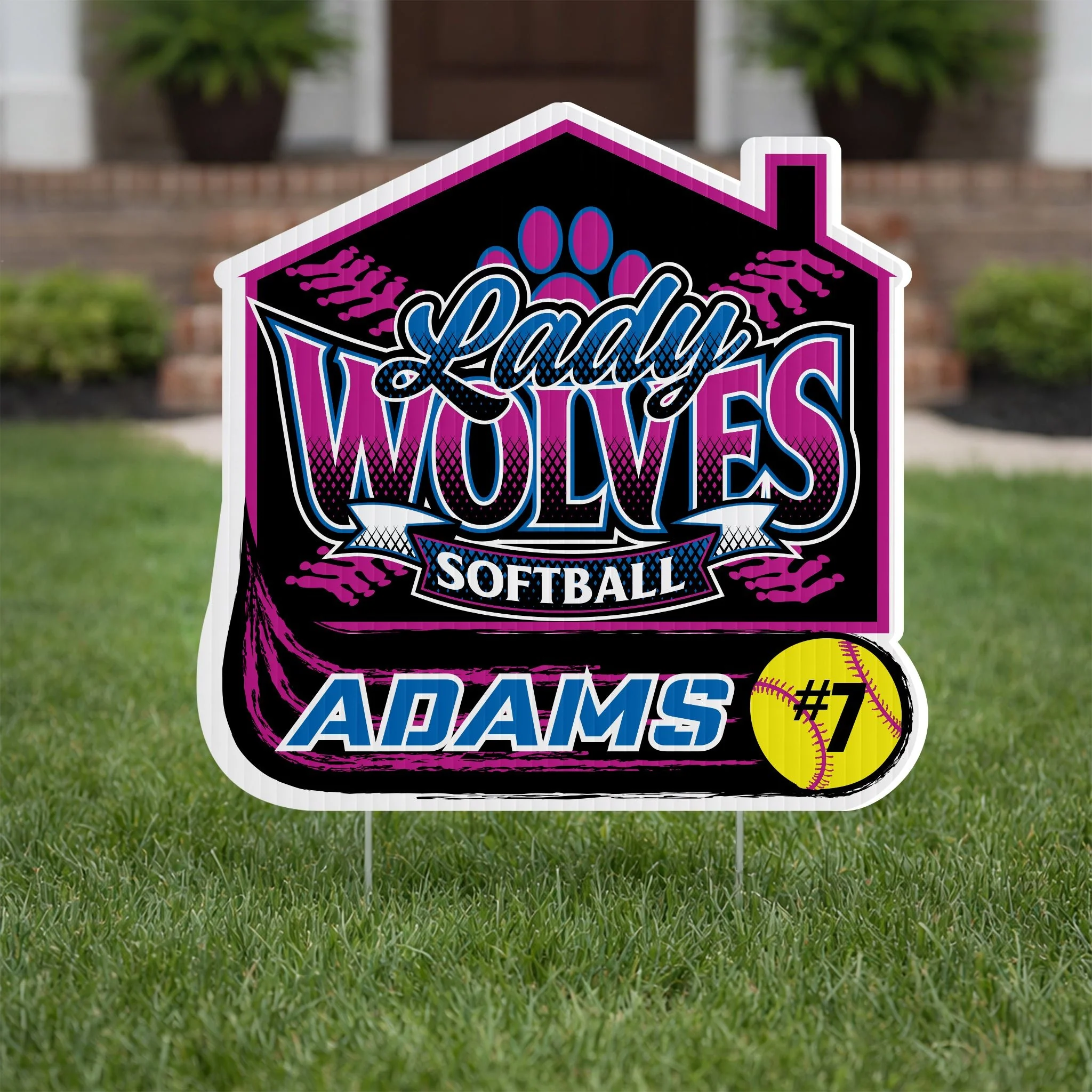 Custom 22x22" House with Swoosh Yard Sign - Image 2