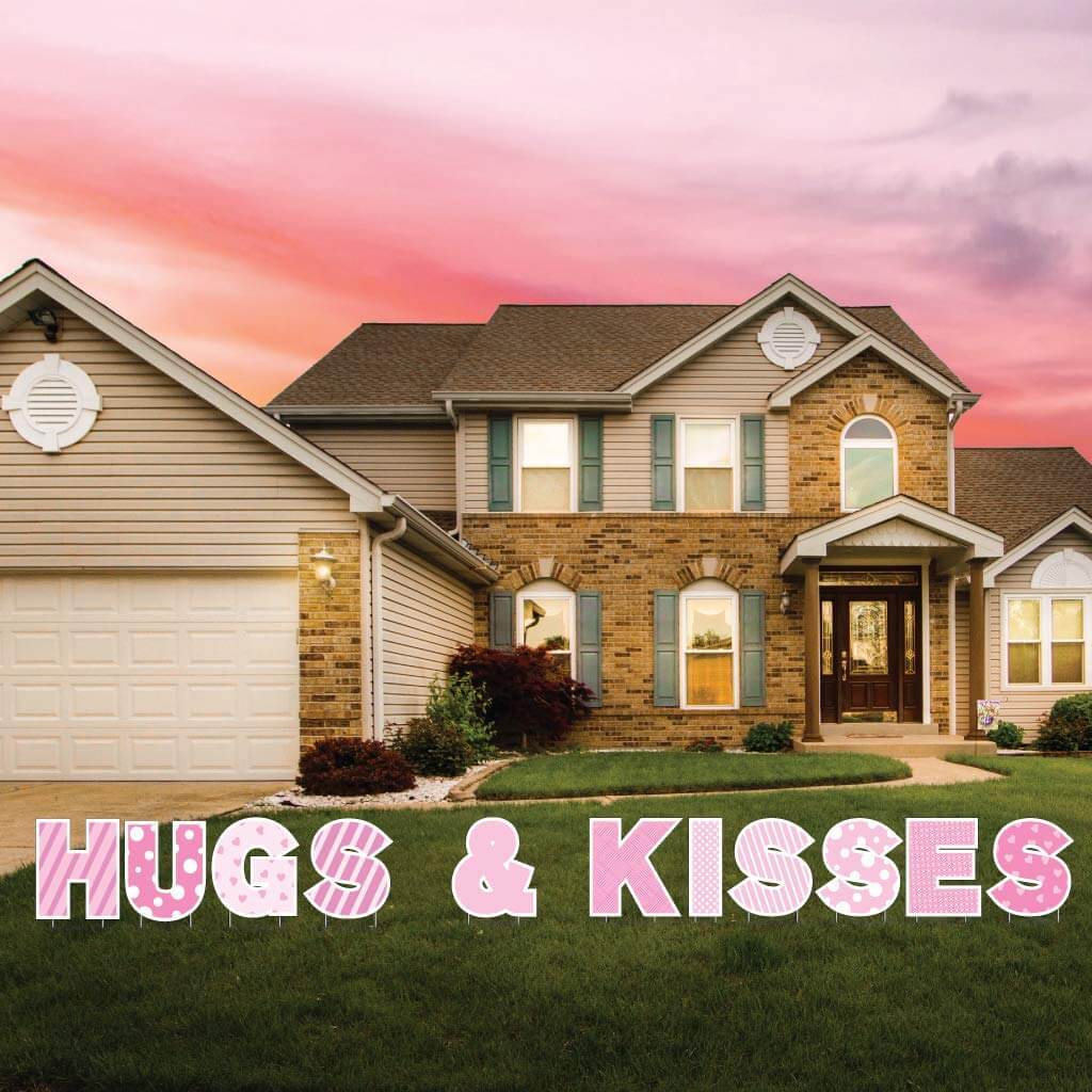 Hugs & Kisses Valentine's Day Yard Card Letters