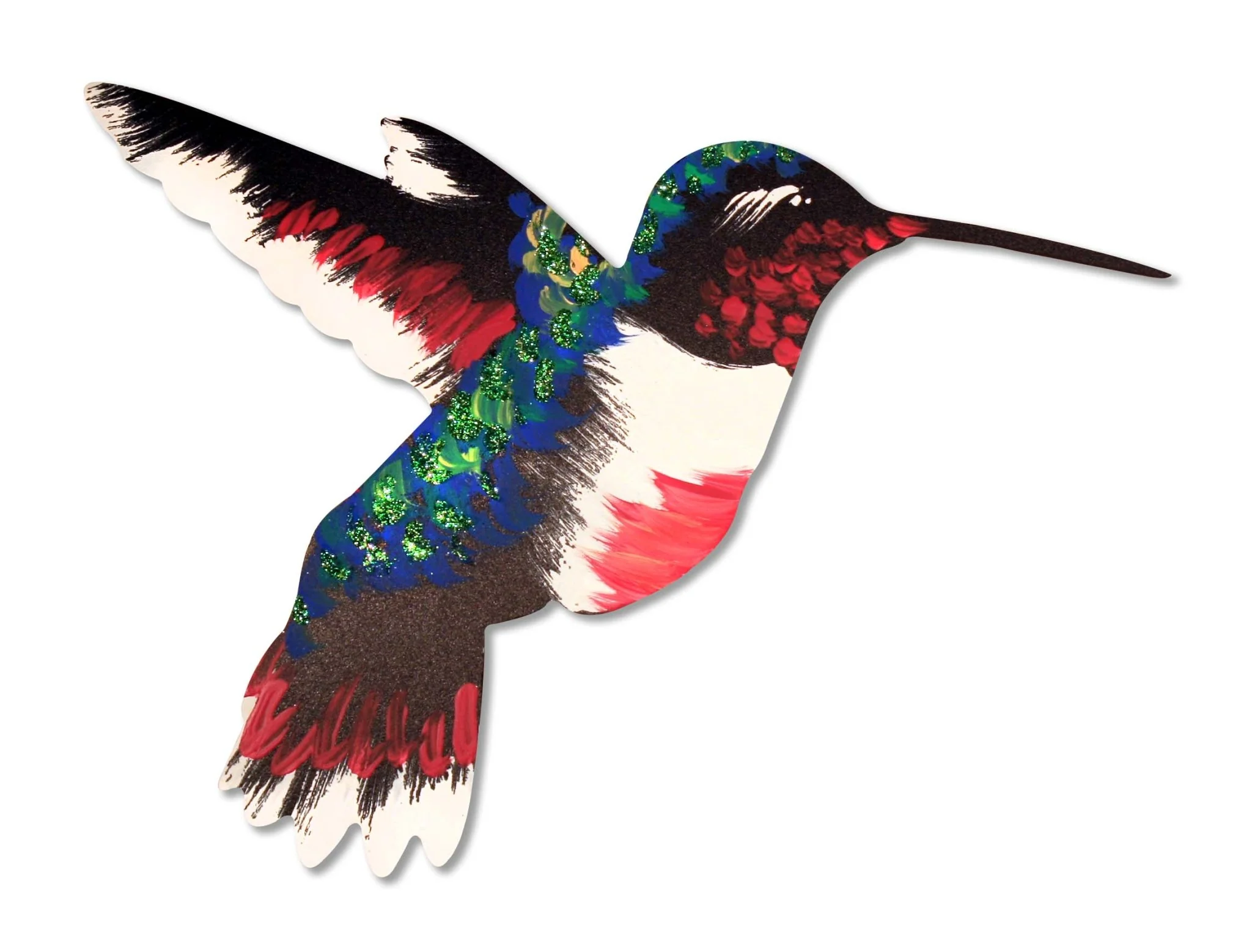 Hand Painted Hummingbird Wall Icon - Image 3