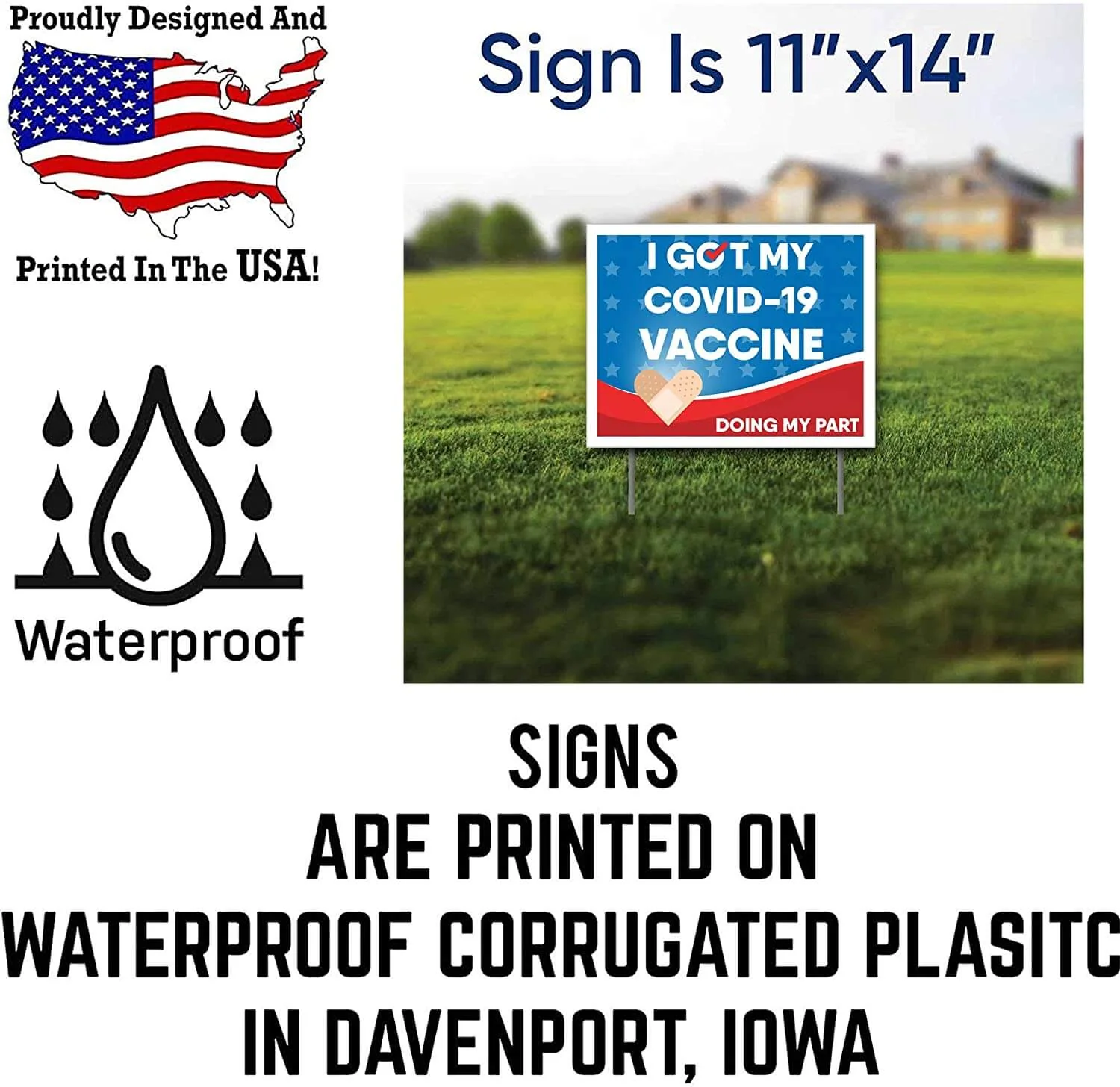I Got My Covid-19 Vaccine Yard Sign, Can Cooler & Decal Bundle - Image 4