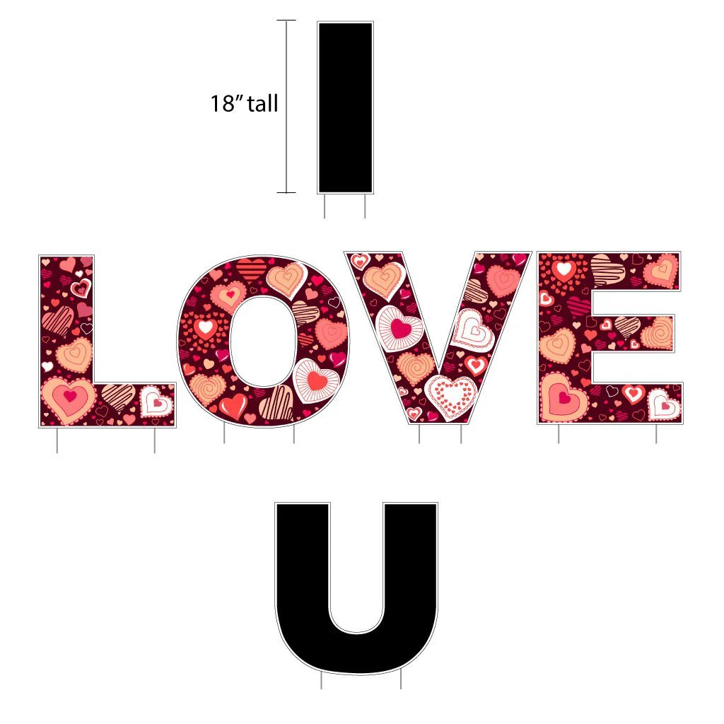 I LOVE U Custom Valentine's Day Yard Letter Decorations - Image 3