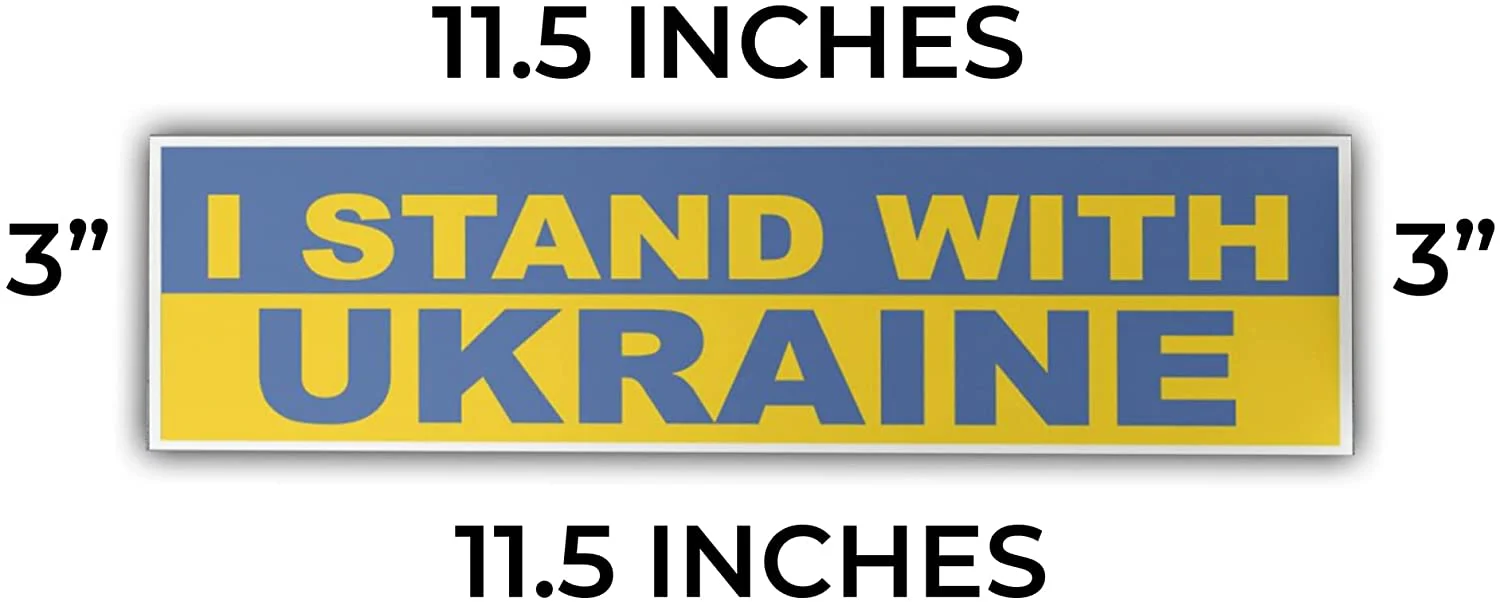 I Stand with Ukraine Bumper Sticker Set of 2 - Image 4