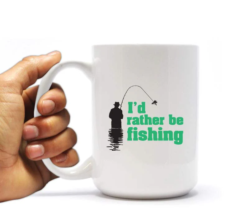 I'd Rather Be Fishing Theme Mug & Can Cooler Gift Pack - Image 4