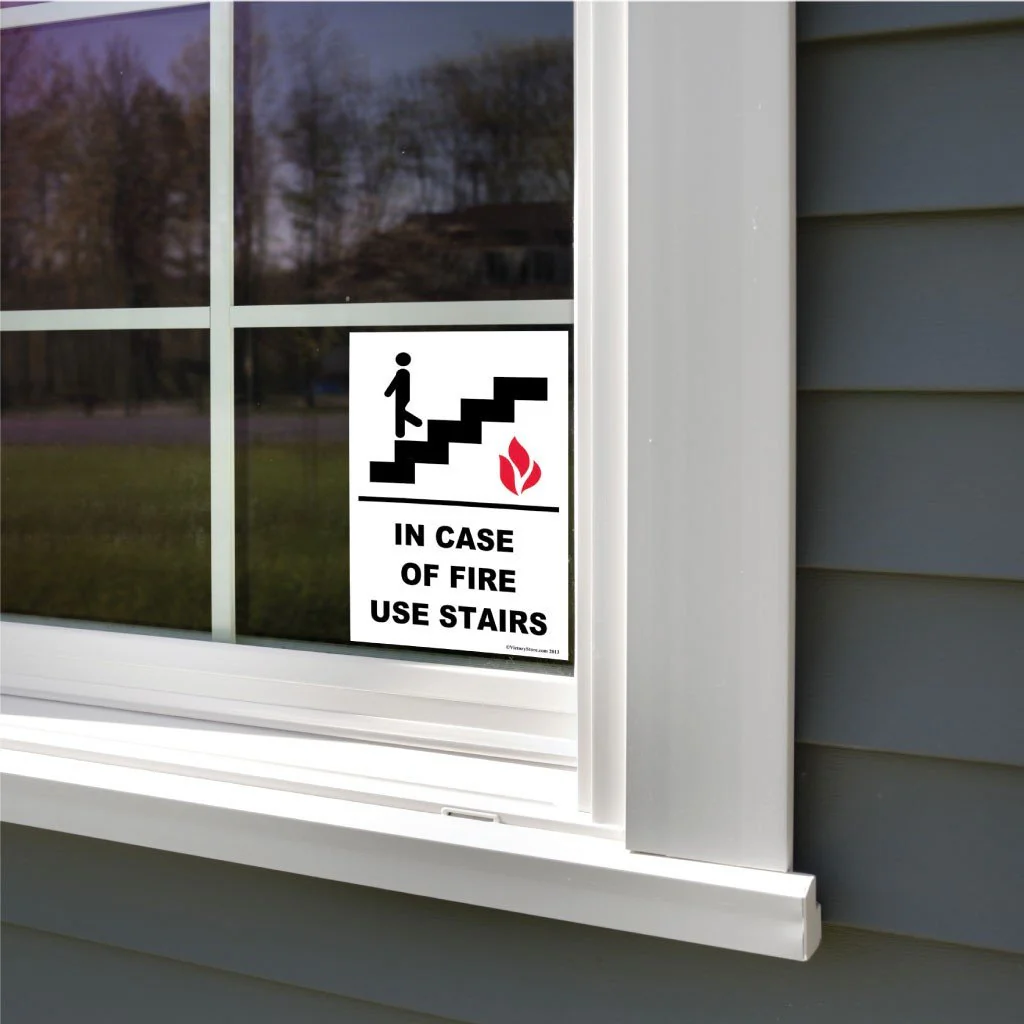 In Case of Fire Use Stairway For Exit Sign or Sticker - Image 11