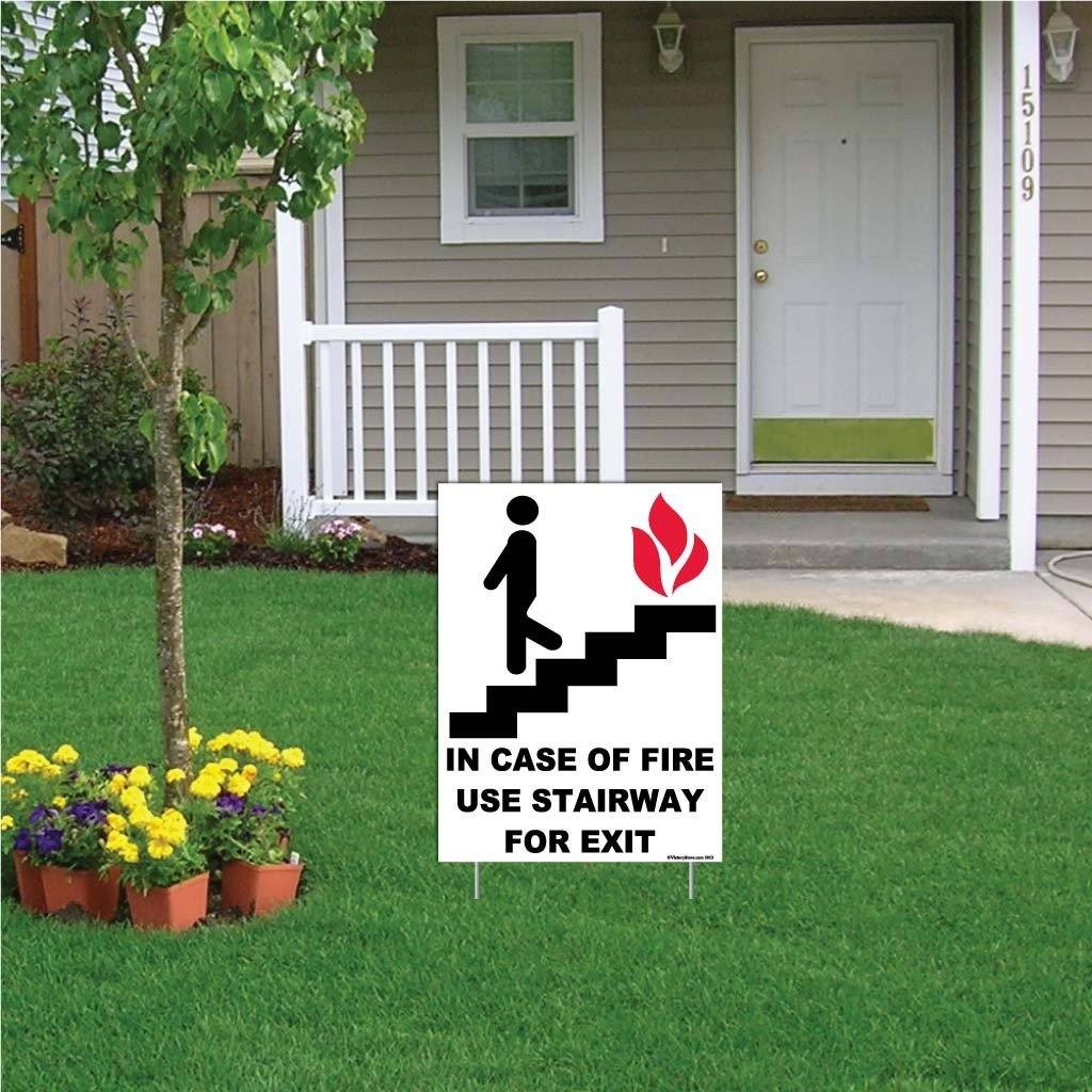 In Case of Fire Use Stairway For Exit Sign or Sticker - Image 3