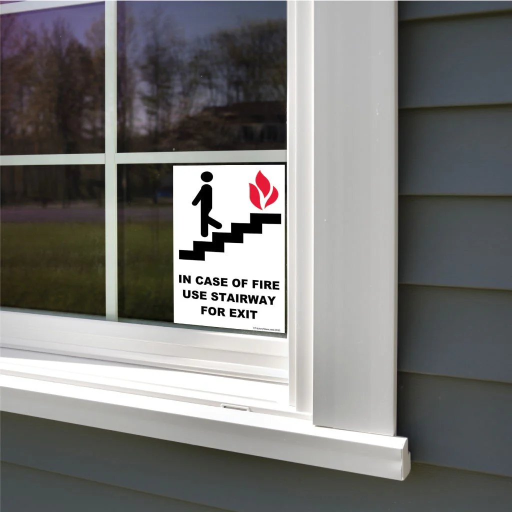 In Case of Fire Use Stairway For Exit Sign or Sticker - Image 6