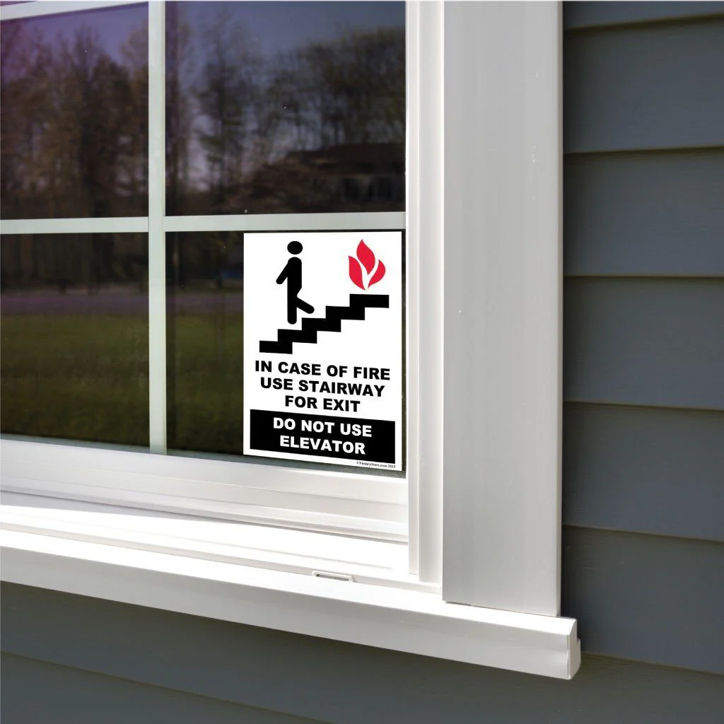 In Case of Fire Use Stairway For Exit Sign or Sticker - Image 8