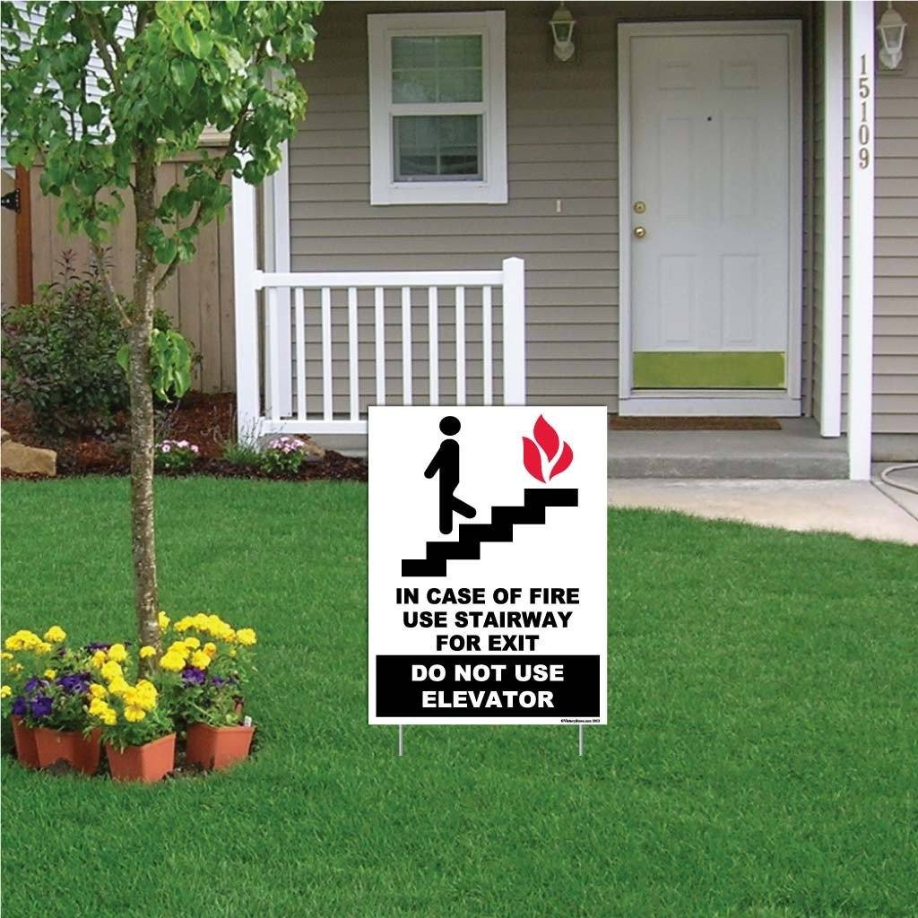 In Case of Fire Use Stairway For Exit Sign or Sticker - Image 9