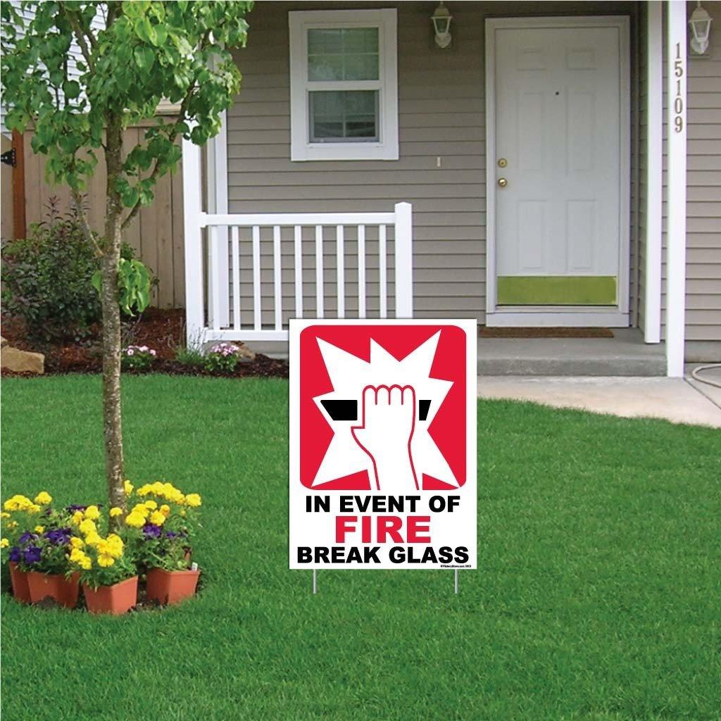 In Event of Fire Break Glass Sign or Sticker - Image 3
