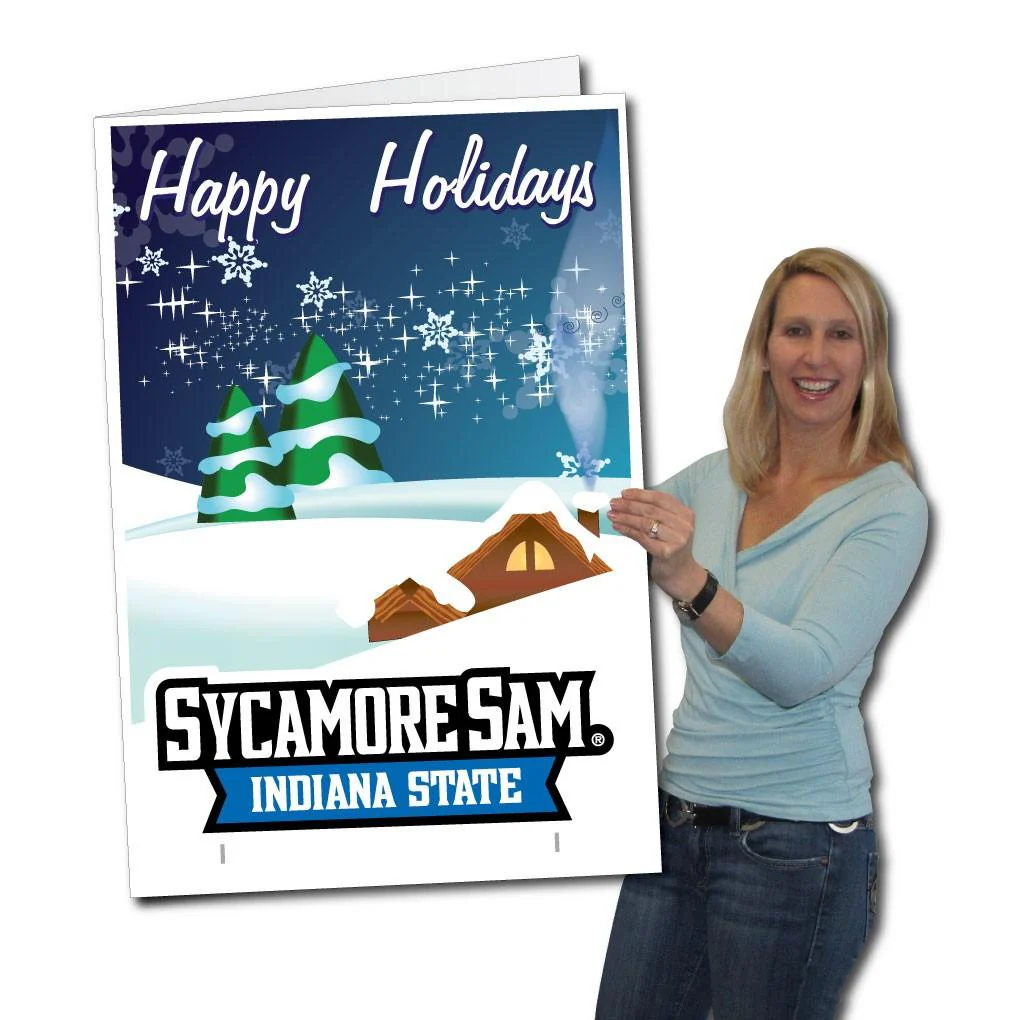 2'x3' Giant Indiana State Holiday Greeting Card & Sign