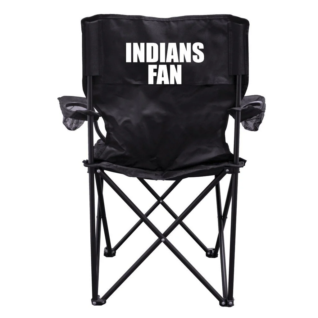 Indians Fan Black Folding Camping Chair