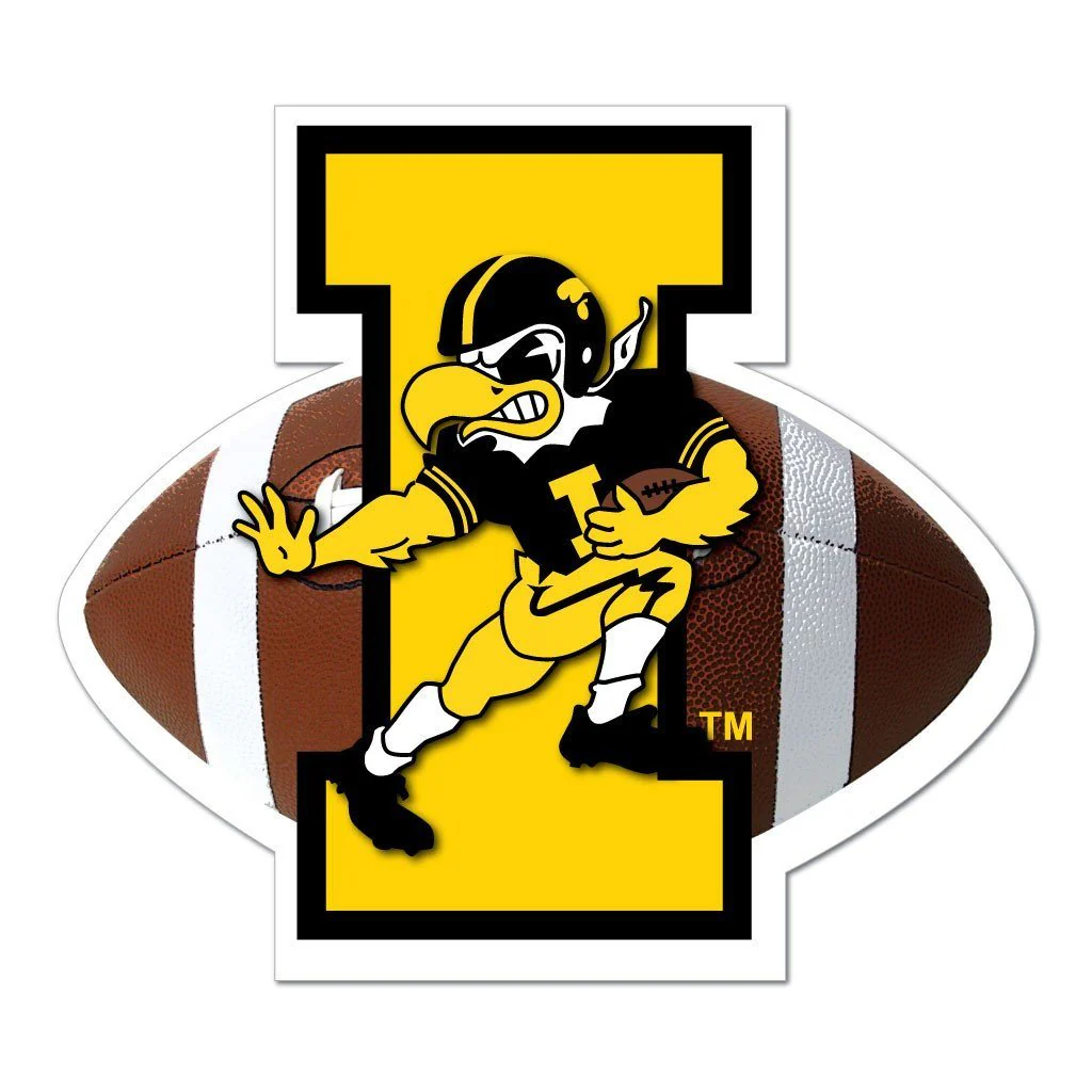 11.5" Iowa Hawkeye Herky Football Car Magnet - Image 2