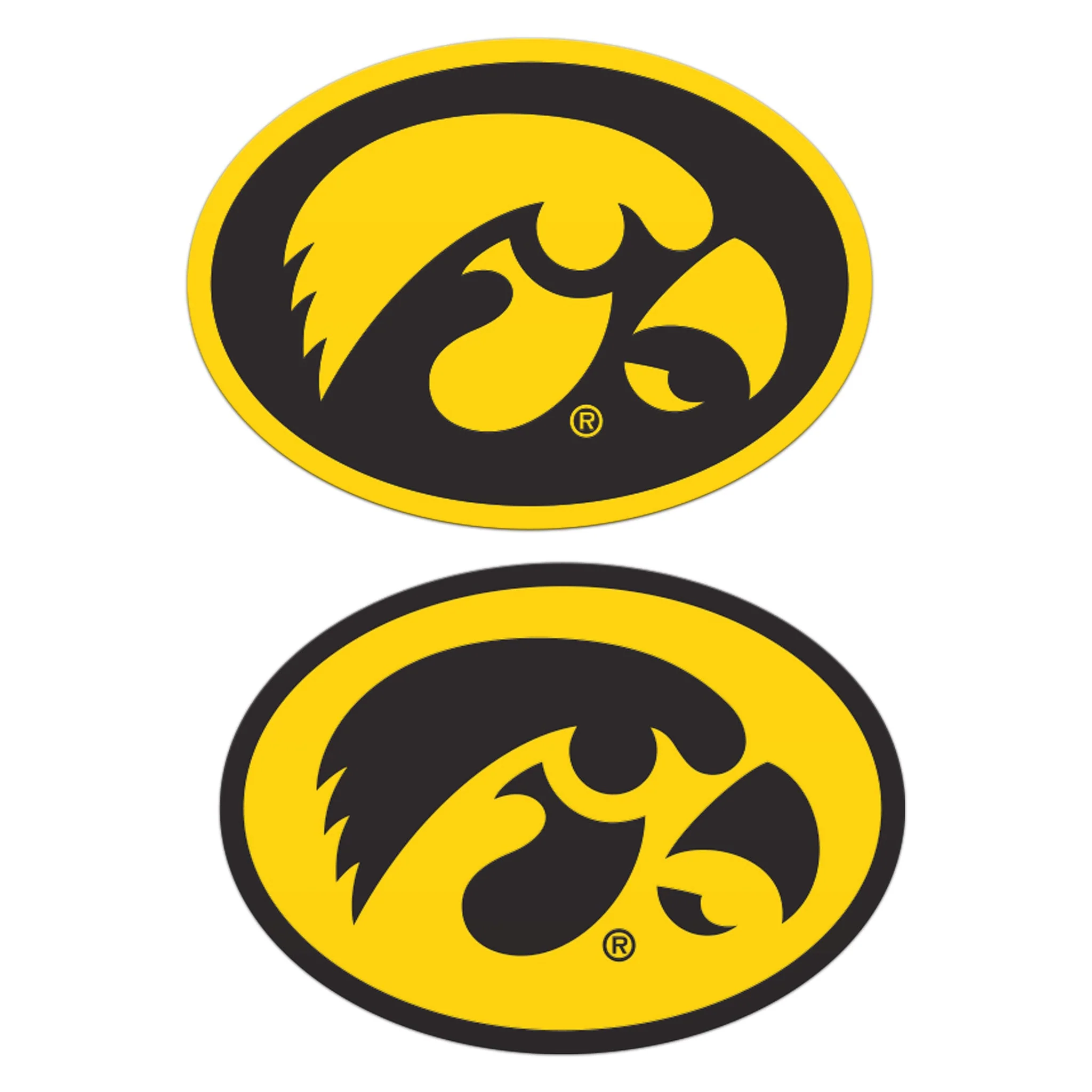 7.5" Iowa Hawkeye Tigerhawk Oval Car Magnet, Set of 2 - Image 3
