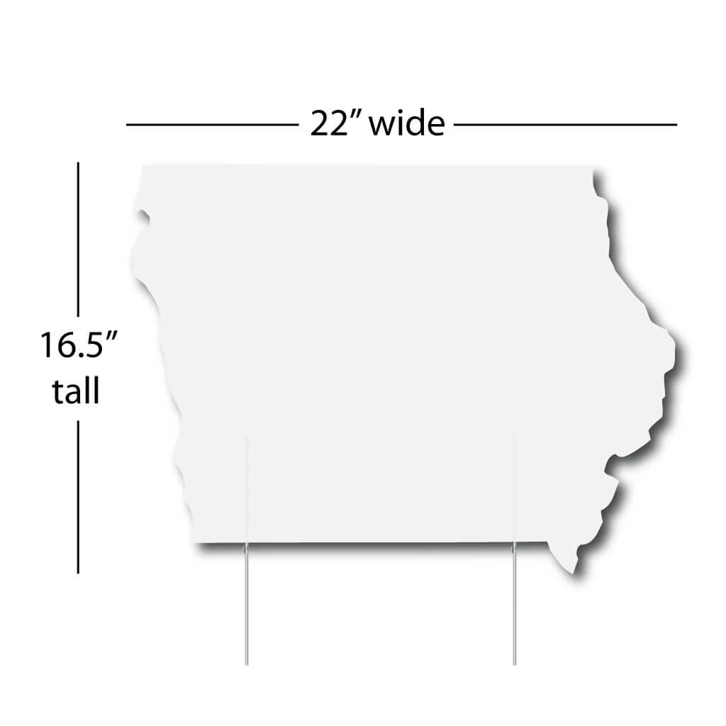 22" Iowa State Shaped Corrugated Plastic Yard Sign Blank - Image 5
