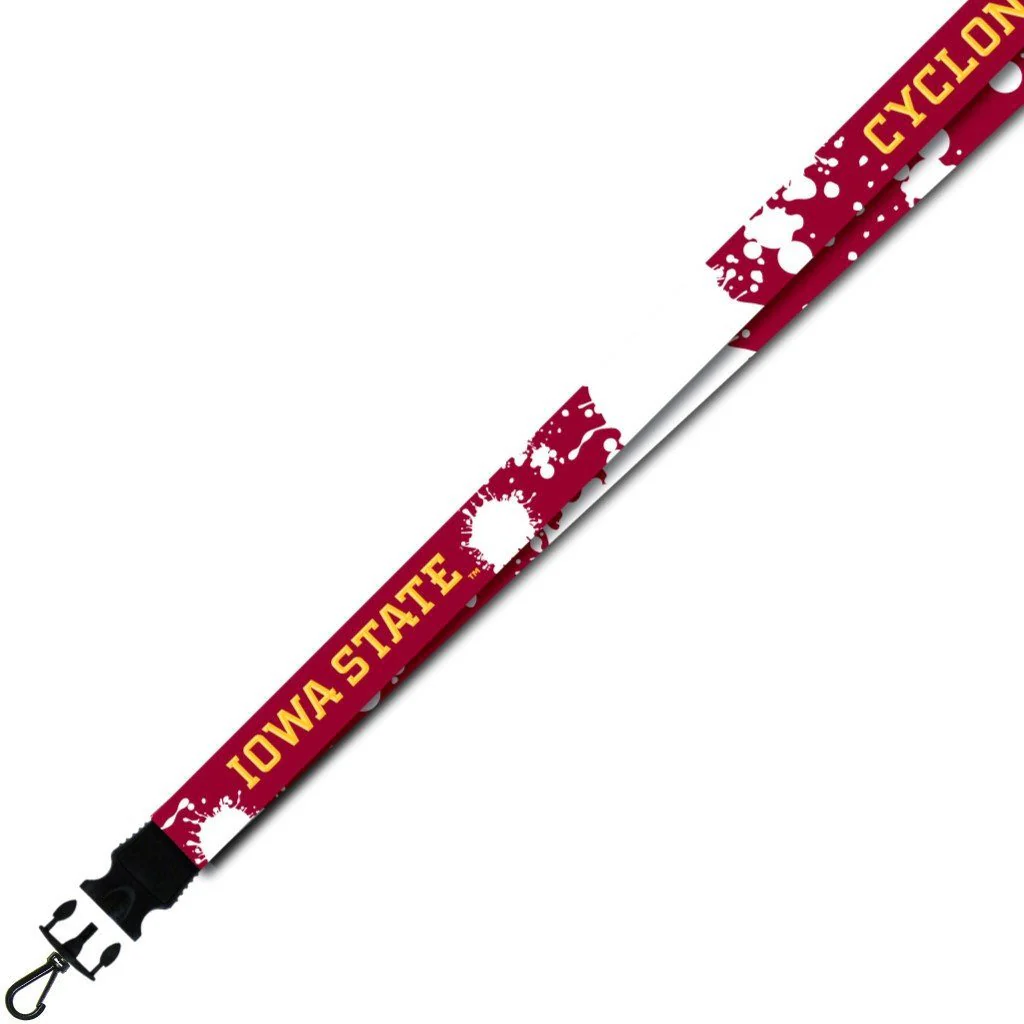 Iowa State University Paint Splatter Lanyard