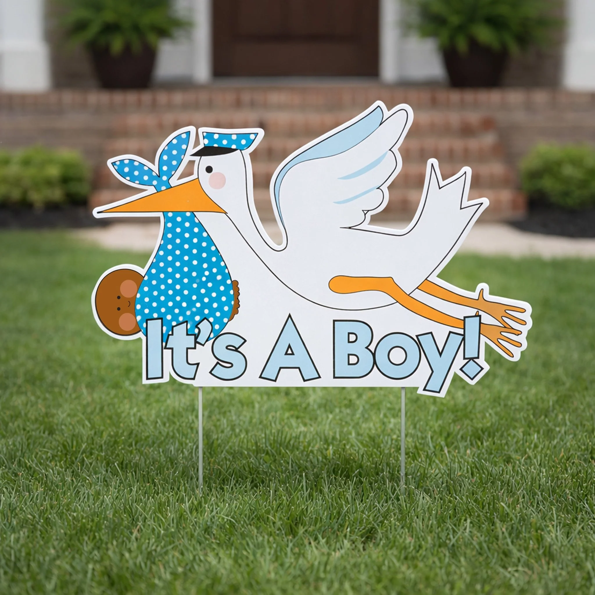"It's a Boy" Stork Yard Sign - Baby Announcement Lawn Decoration - Image 4