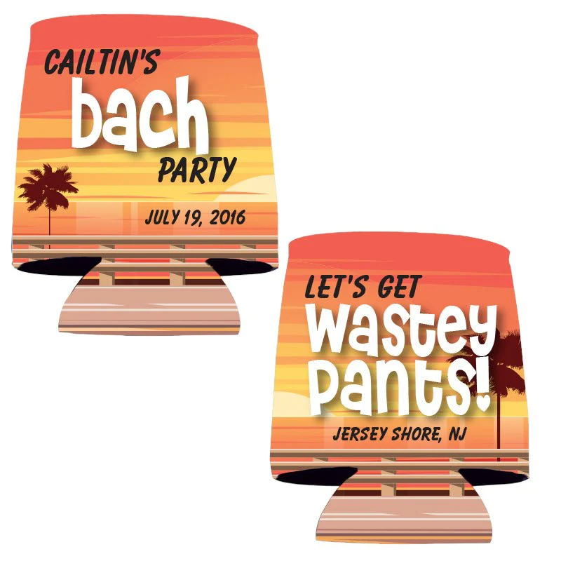 Jersey Shore Themed Bachelorette Party Custom Can Cooler Set - Image 3