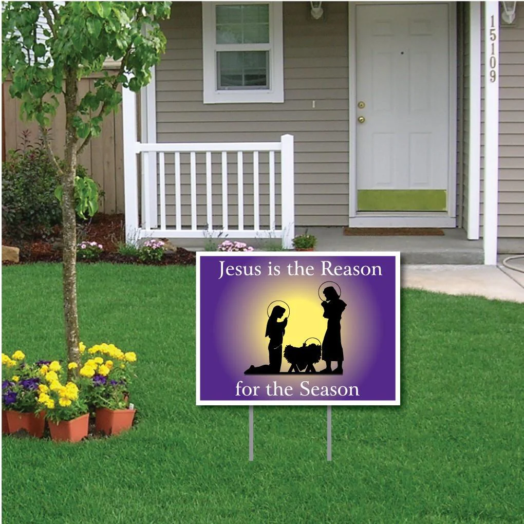 Jesus Is The Reason 18"x24" Yard Sign | Pair of EZ Stakes Included