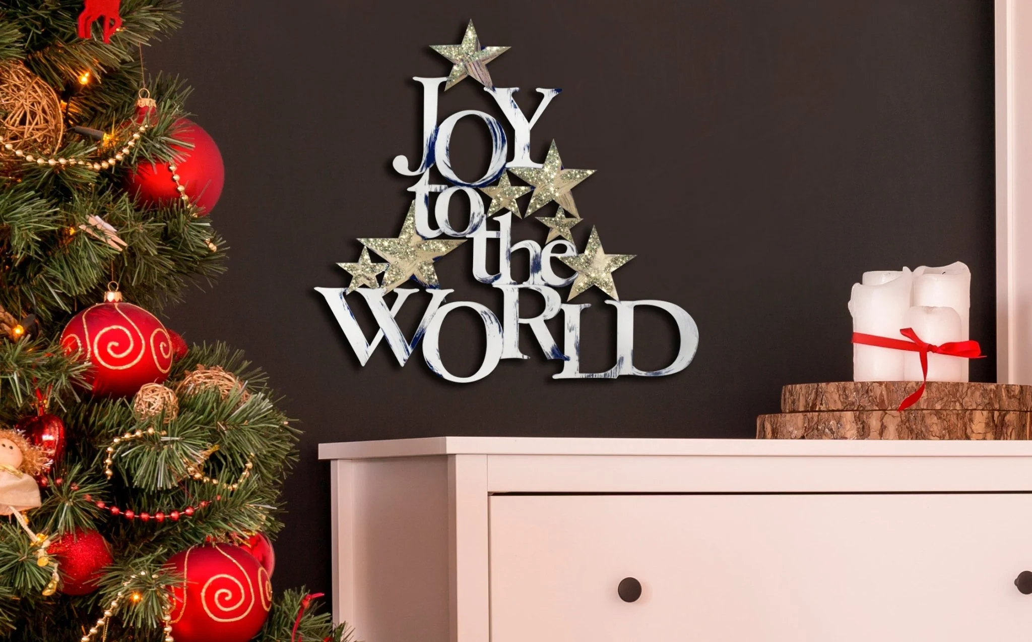 Joy to the World Hand Painted Wall Quote - Image 2