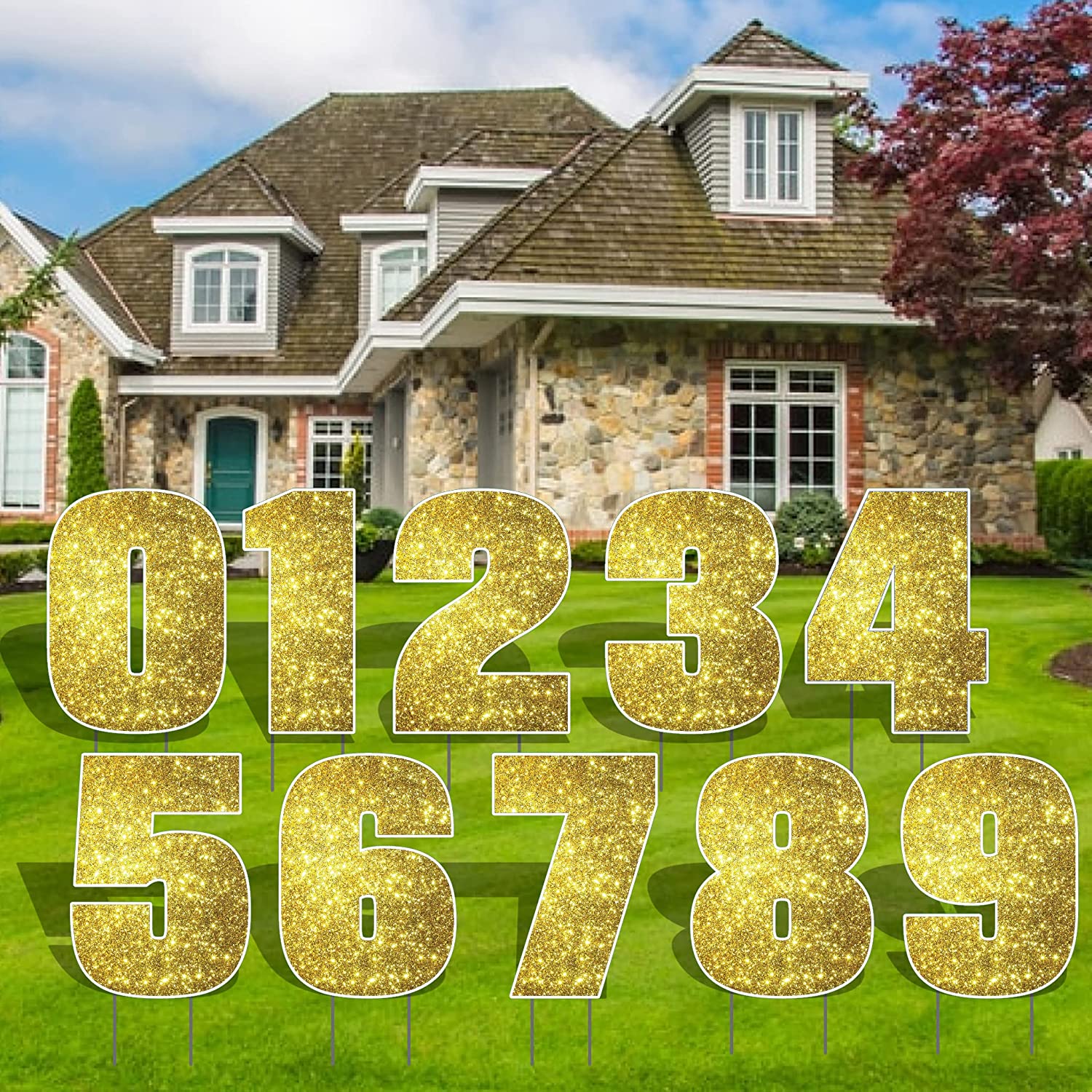 Jumbo 35" Breuer Sparkle Yard Sign Numbers - Image 19