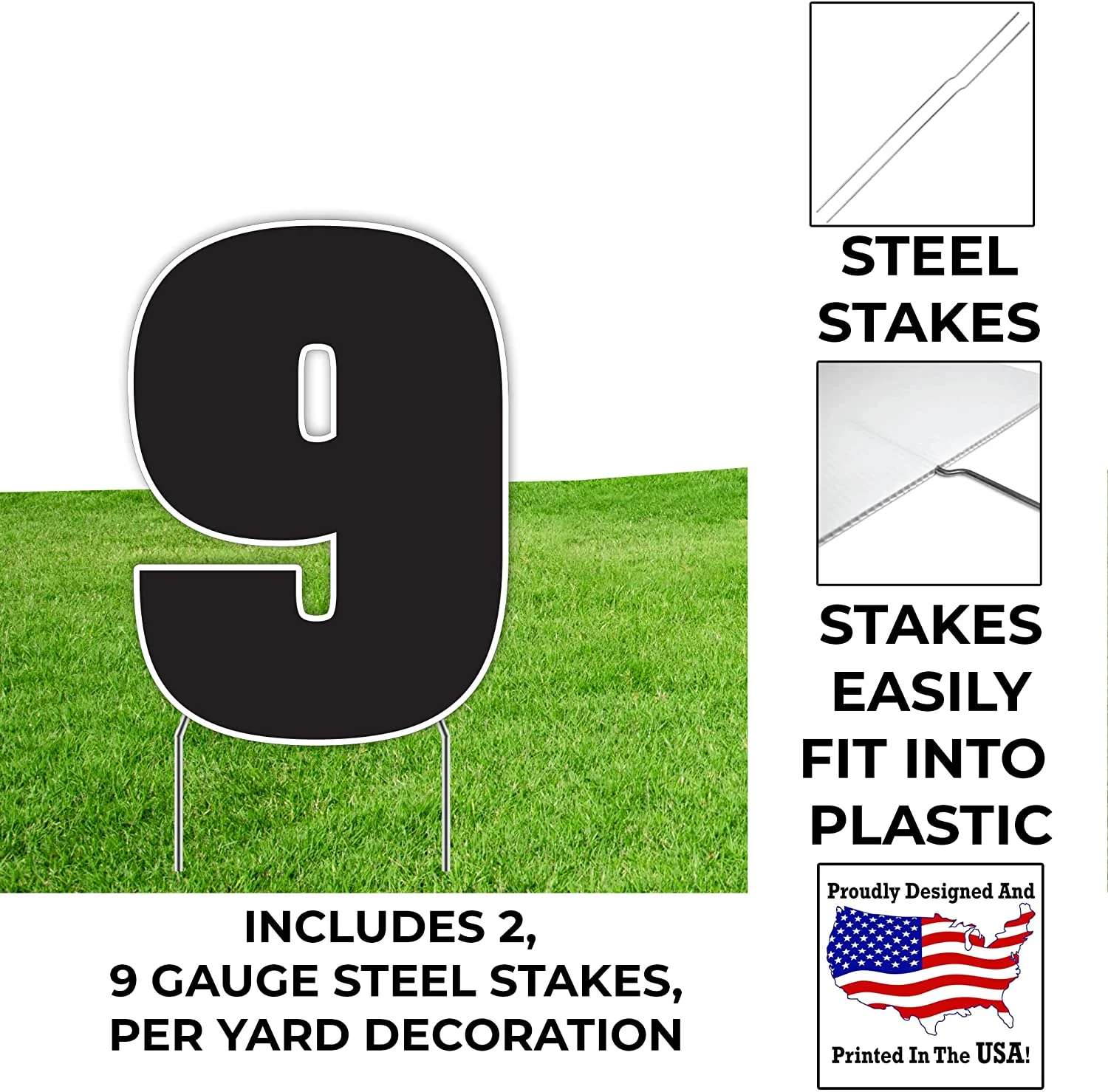 Jumbo 35" Breuer Sparkle Yard Sign Numbers - Image 3