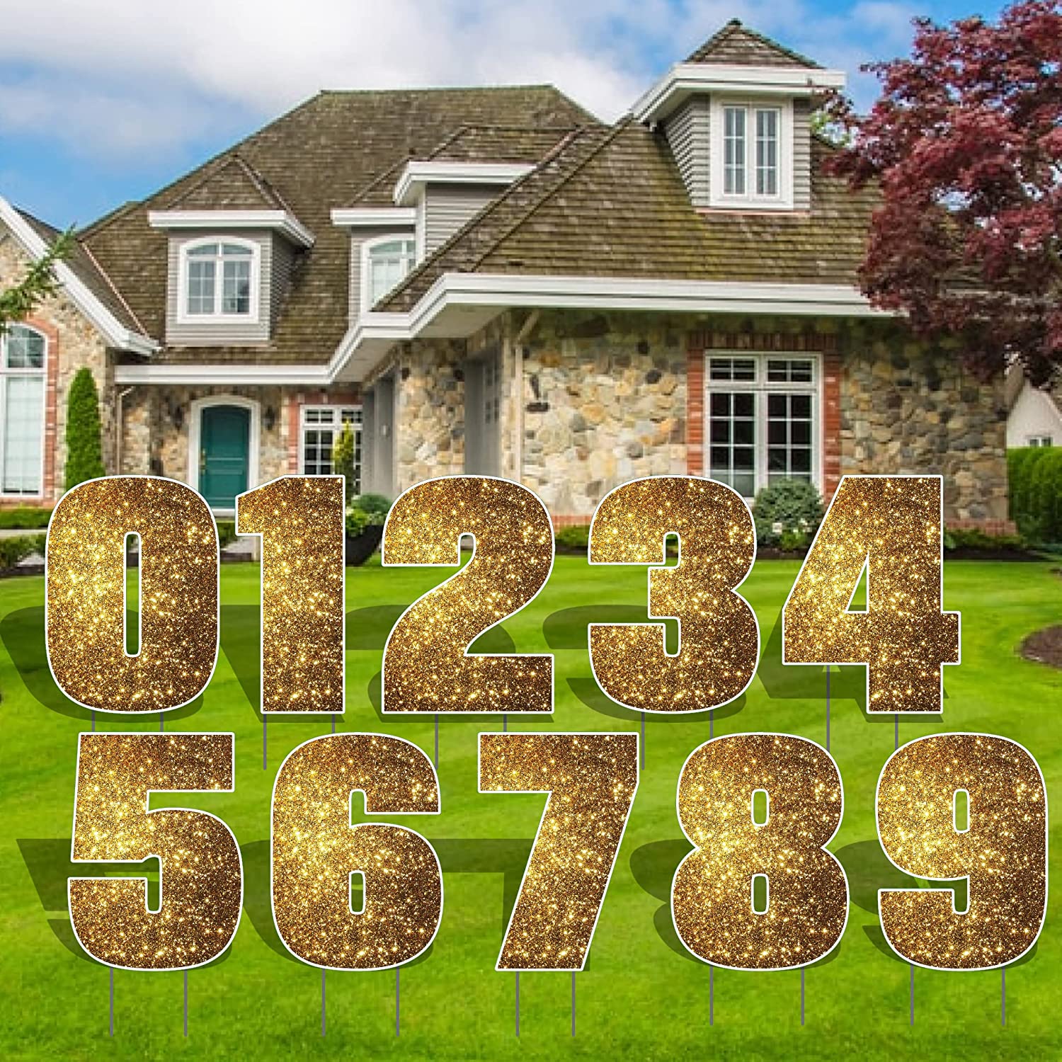 Jumbo 35" Breuer Sparkle Yard Sign Numbers - Image 9
