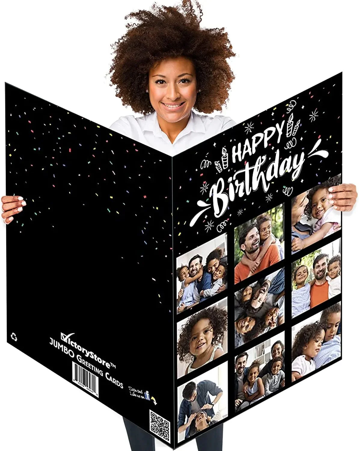 4' Jumbo Custom 9 Photo Happy Birthday Card