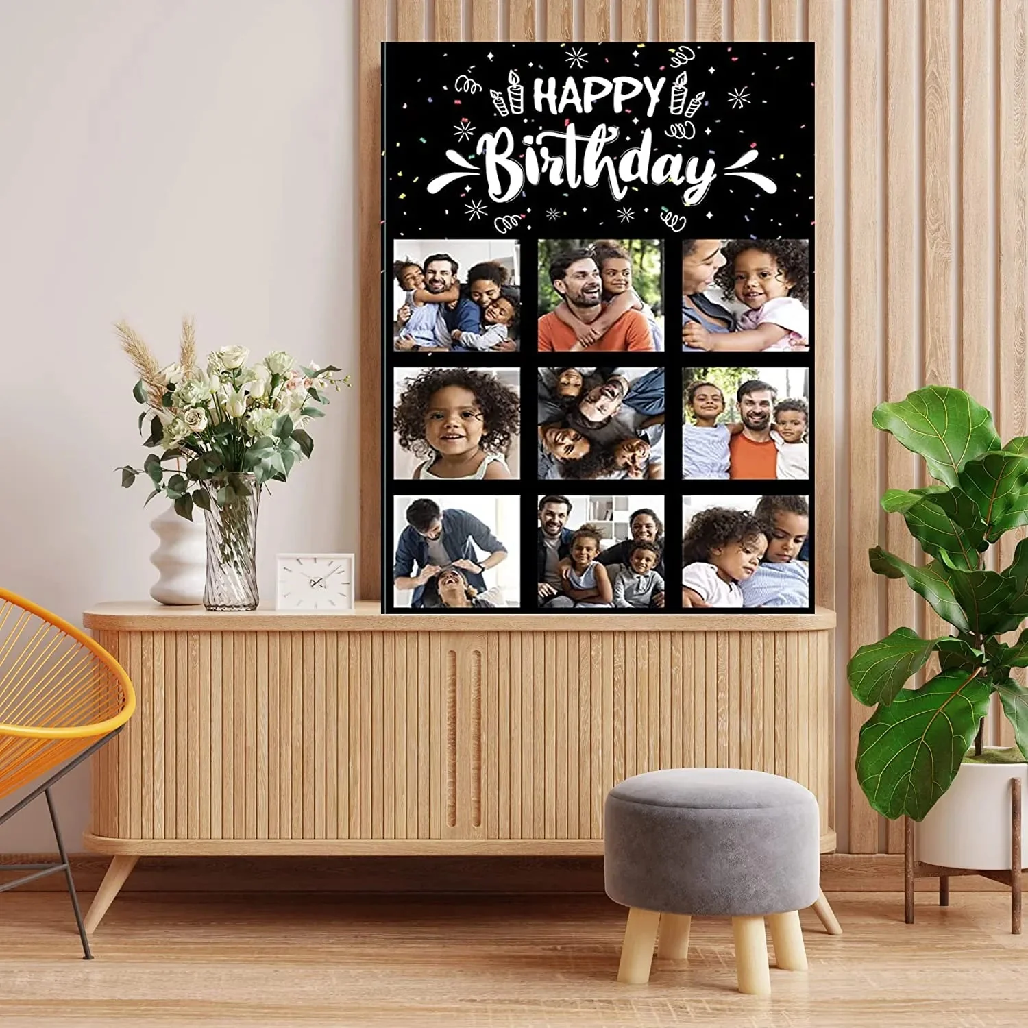 4' Jumbo Custom 9 Photo Happy Birthday Card - Image 3
